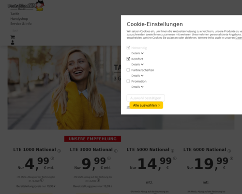 Online-Shop vonDeutschlandSIM