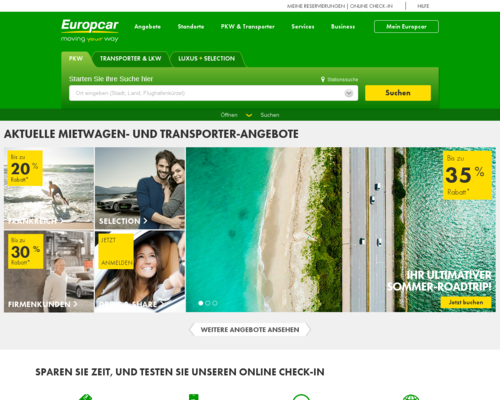 Online-Shop vonEuropcar