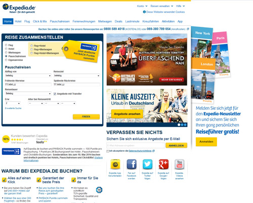 Online-Shop vonExpedia