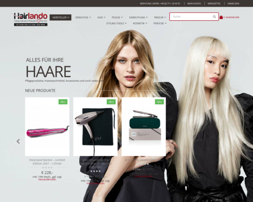 Online-Shop vonHairlando