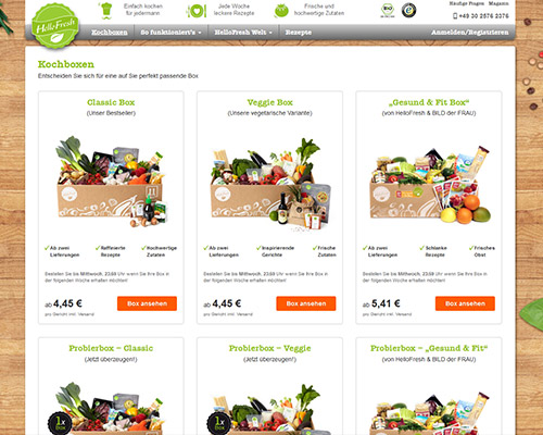 Online-Shop vonHelloFresh