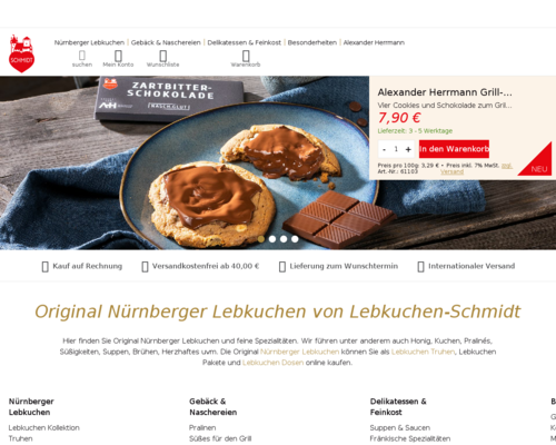 Online-Shop vonLebkuchen Schmidt