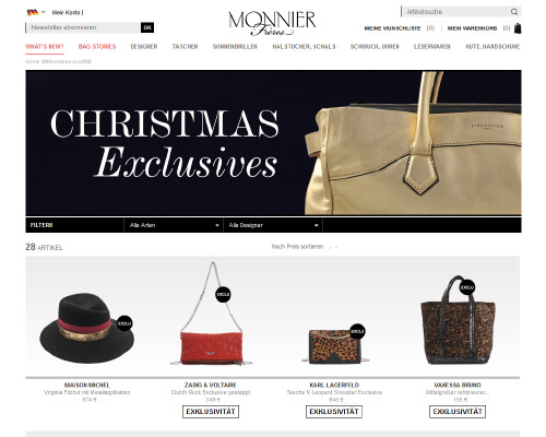 Online-Shop vonMONNIER Paris