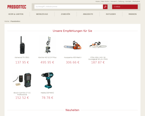 Online-Shop vonPassiontec