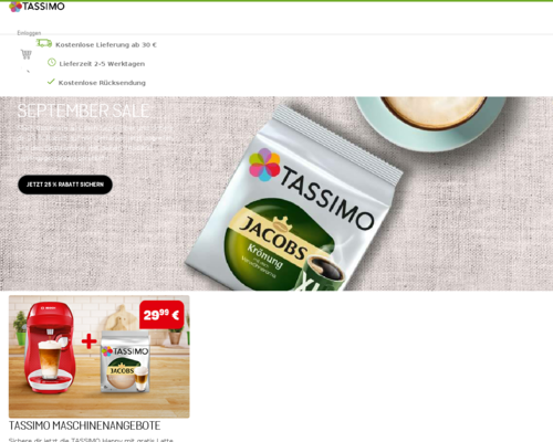 Online-Shop vonTASSIMO