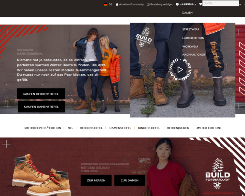 Online-Shop vonTimberland